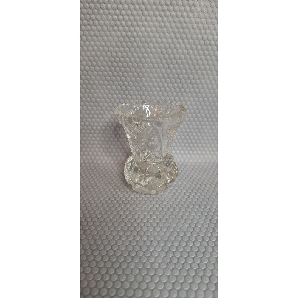 ACC Full Lead Crystal Clear Bud Vase Toothpick Holder Yugoslavia